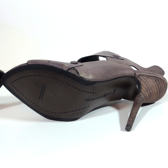 Max Studio Leather Ankle Heels Size 9.5 - Picture 5 of 11